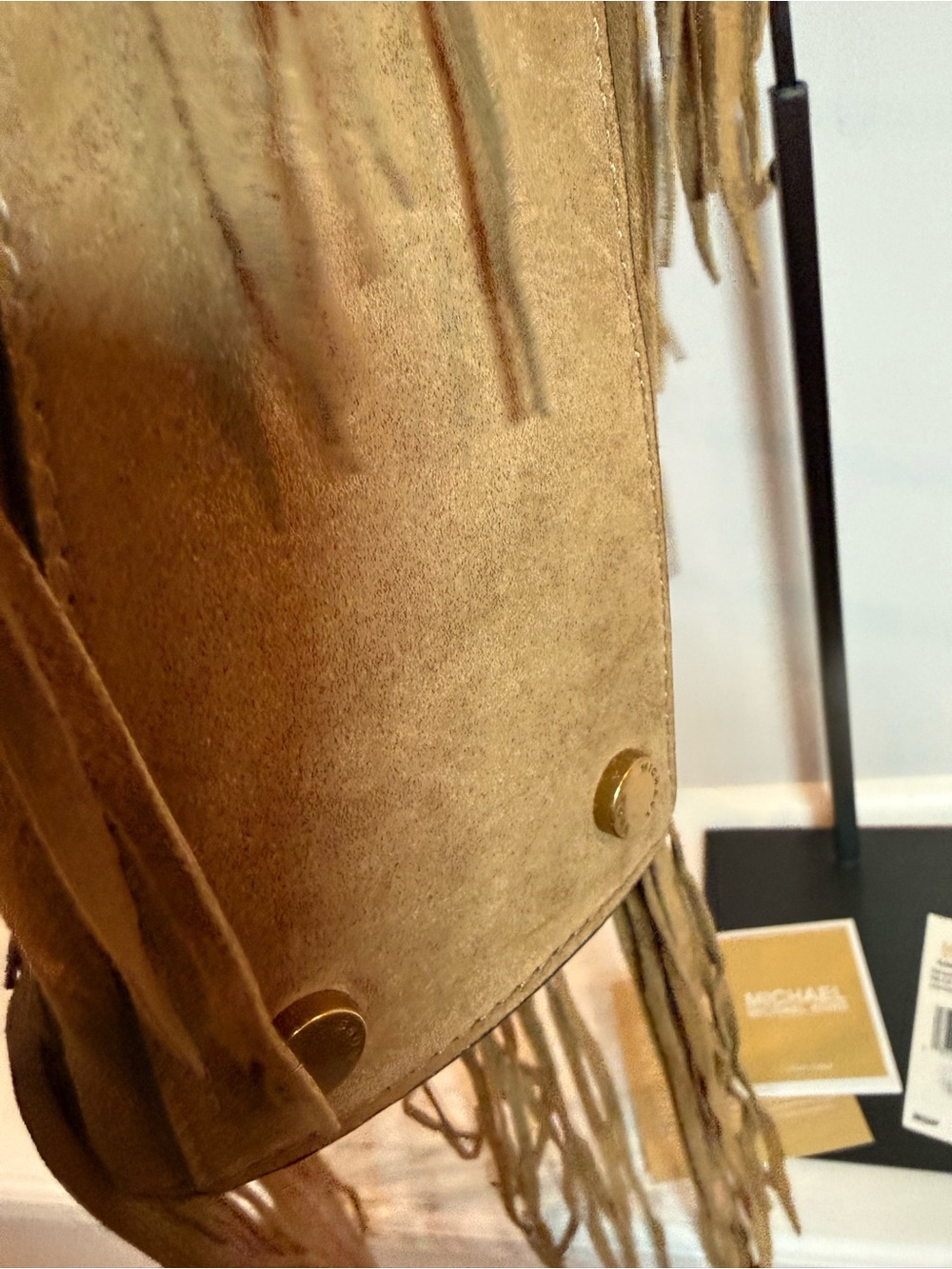 Hamilton Moderne Small Fringed Suede Satchel - Picture 14 of 14